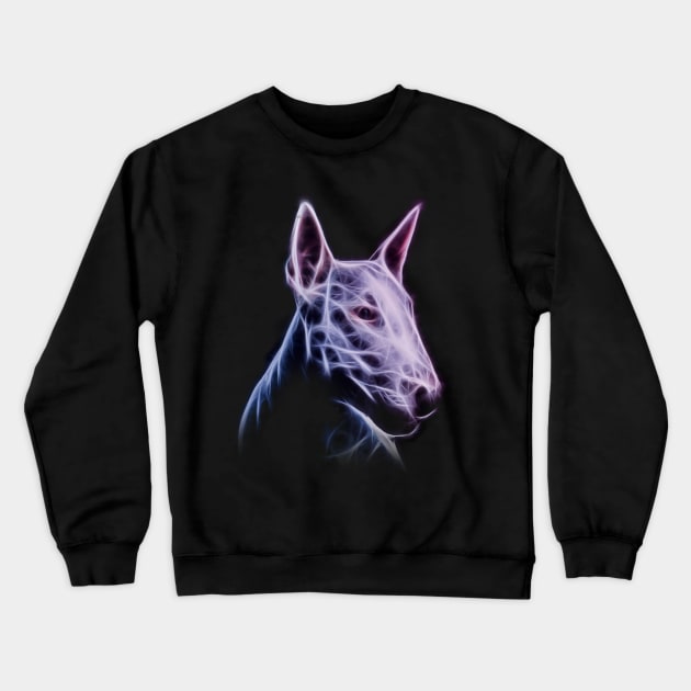 Bull Terrier CyberPunk Portrait Loft and Spiritual Style Crewneck Sweatshirt by SKornackiArt